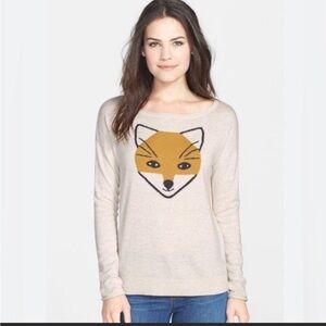 Caslon long sleeve fox sweater